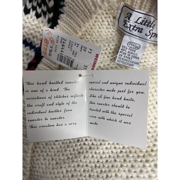 Vintage NWT A Little Extra Spice Womens Knit Sweater Button Up V Neck 24W/ 44 - Picture 9 of 11